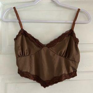 brown crop top